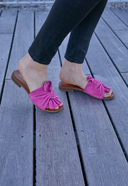 Pink Leather Lounge Mules